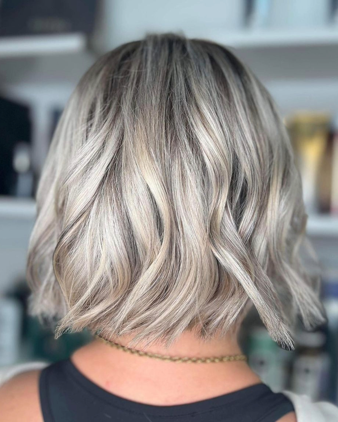 Jaw length blonde bob hair cut at The Salon, Langley Park in Durham Jaw length blonde bob hair cut at The Salon, Langley Park in Durham