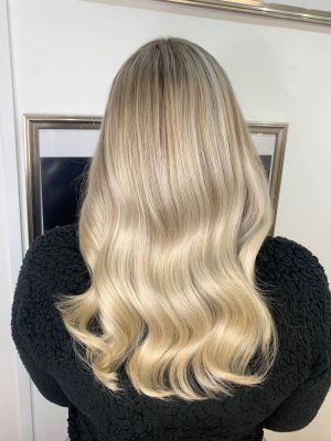 platinum blonde balayage hair colours at the Salon, Durham