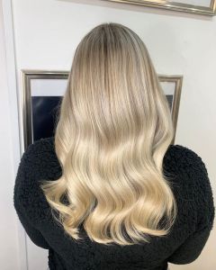 platinum blonde balayage hair colours at the Salon, Durham
